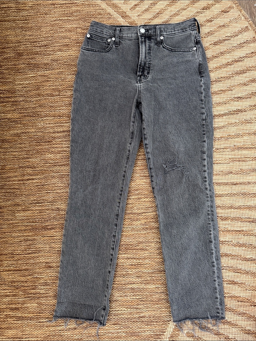 Madewell Washed Black Straight-Leg Jeans